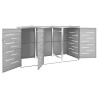 Cobertizo contenedor de basura triple acero inox 207x77.5x115cm 4