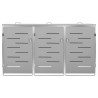 Abrigo triplo para caixotes do lixo 207x77.5x112.5 cm aço inox 5