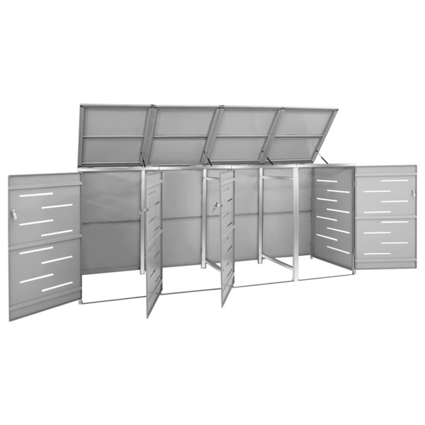 Cobertizo contenedor cuádruple acero inox 276.5x77.5x115.5 cm M 3