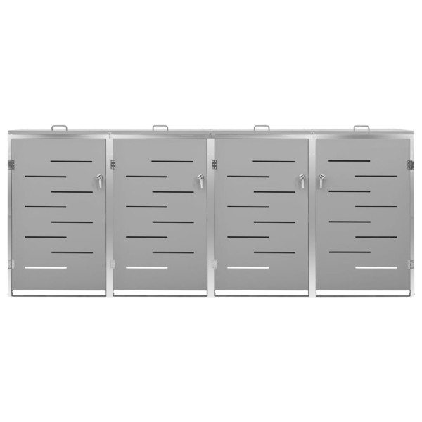 Cobertizo contenedor cuádruple acero inox 276.5x77.5x115.5 cm M 5