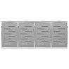 Cobertizo contenedor cuádruple acero inox 276.5x77.5x115.5 cm 5