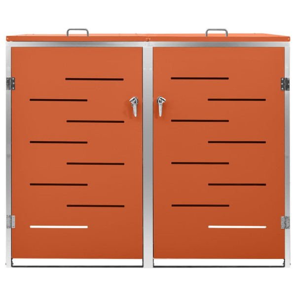 Cobertizo contenedor basura doble acero inox 138x77.5x115.5 cm M 3