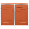 Cobertizo contenedor basura doble acero inox 138x77.5x115.5 cm 3