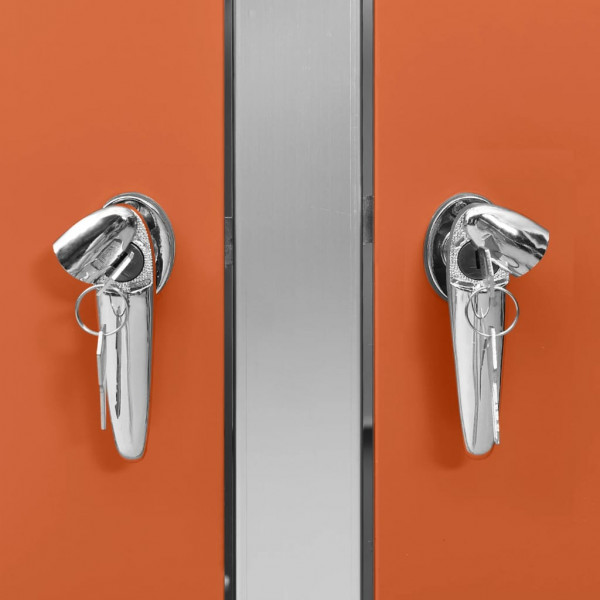 Cobertizo contenedor de basura triple acero inox 207x77.5x115cm M 3