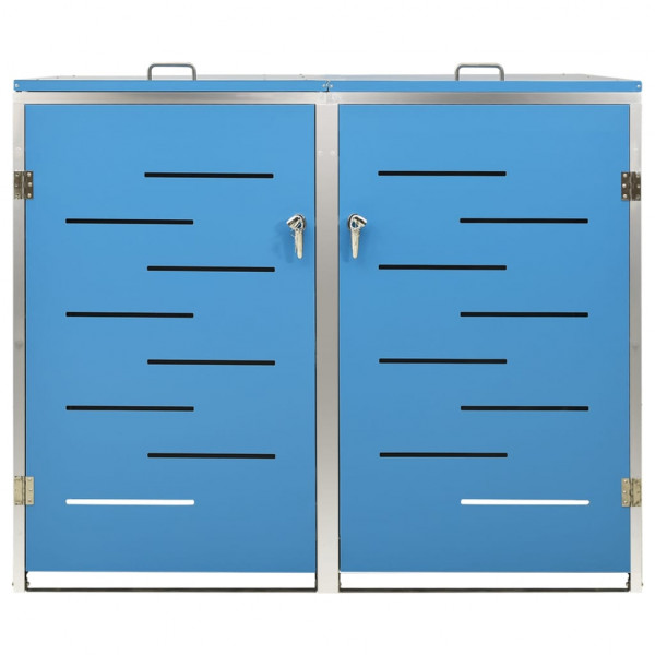 Cobertizo contenedor basura doble acero inox 138x77.5x115.5 cm M 5