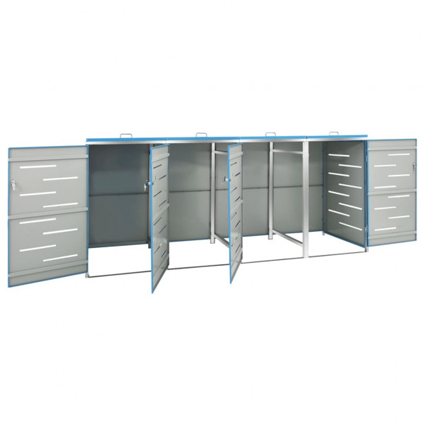Cobertizo contenedor cuádruple acero inox 276.5x77.5x115.5 cm M 4