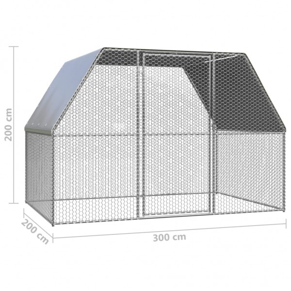 Jaula gallinero de exterior de acero galvanizado 3x2x2 m M 5