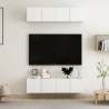 Muebles para TV 4 uds aglomerado blanco 60x30x30 cm 1