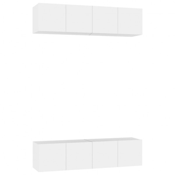 Móveis de TV 4 pcs 60x30x30 cm contraplacado branco M 2