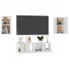 4 pcs conjunto de móveis de TV contraplacado branco 3