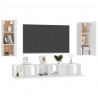 5 pcs conjunto de móveis de TV contraplacado branco 3