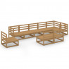9 pcs conjunto lounge de jardim pinho maciço castanho mel 1