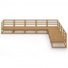 Muebles de jardín 8 piezas marrón miel madera maciza de pino 2