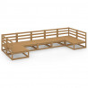 Muebles de jardín 7 piezas madera maciza de pino 1