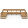 Muebles de jardín 9 pzas y cojines madera pino 2