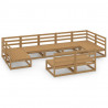 Muebles de jardín 9 piezas madera maciza de pino 1