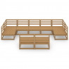Muebles de jardín 9 piezas madera maciza de pino 2
