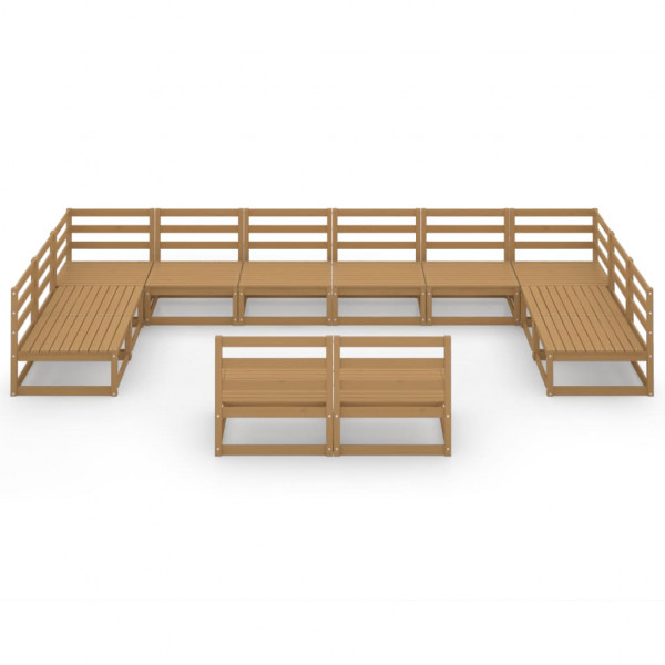 12 pcs conjunto lounge de jardim pinho maciço M 2