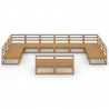 Muebles de jardín 12 pzas y cojines madera maciza de pino 2