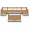 9 pcs conjunto lounge de jardim pinho maciço 2
