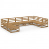 Muebles de jardín 9 piezas madera maciza de pino 1