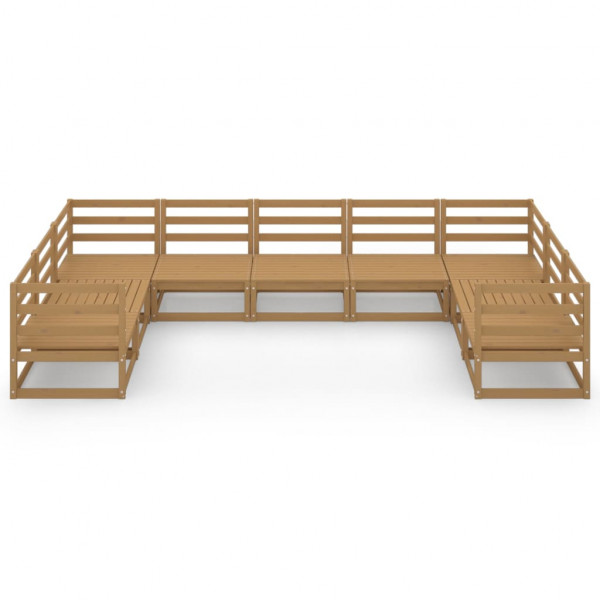 Muebles de jardín 9 piezas madera maciza de pino M 2