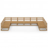 10 pcs conjunto lounge de jardim pinho maciço 2