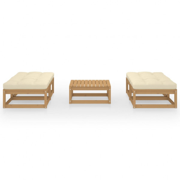 5 pcs conjunto lounge de jardim c/ almofadões pinho maciço M 2