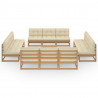 Muebles de jardín 13 piezas con cojines madera de pino maciza 2