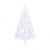Medio árbol de Navidad con luces y bolas blanco 240 cm 5