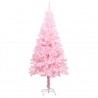 Árbol de Navidad preiluminado con luces y bolas rosa 150 cm 2