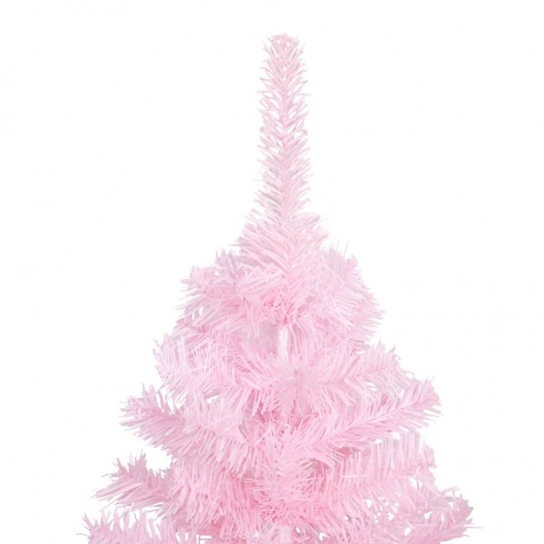 Árbol de Navidad preiluminado con luces y bolas rosa 150 cm M 3