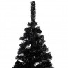 Árvore de Natal pré-iluminada com luzes e bolas preto 180 cm 3