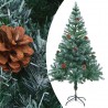 Árvore de Natal pré-iluminada geada c/ bolas e pinhas 150 cm 2