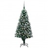 Árvore Natal artificial pré-iluminada c/ bolas e pinhas 180 cm 1