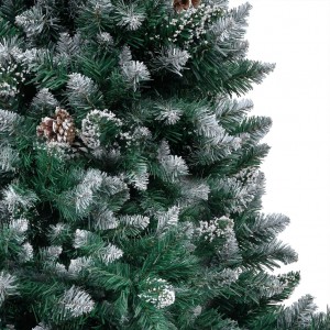 Árvore Natal artificial pré-iluminada c/ bolas e pinhas 180 cm H