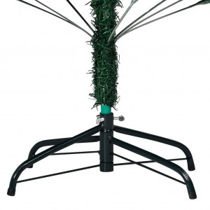 Árbol de Navidad preiluminado con luces y bolas verde 150 cm H