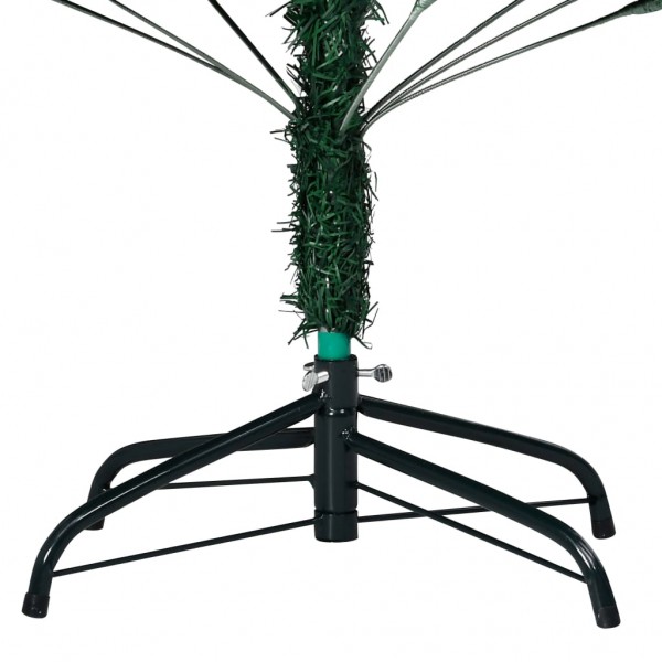 Árbol de Navidad preiluminado con luces y bolas verde 150 cm M 2