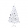 Árbol de Navidad preiluminado con luces y bolas blanco 120 cm 1