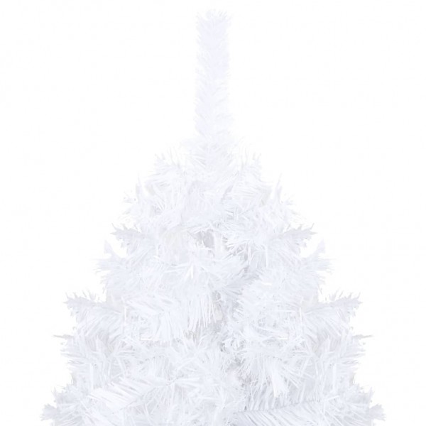 Árbol de Navidad preiluminado con luces y bolas blanco 120 cm M 2
