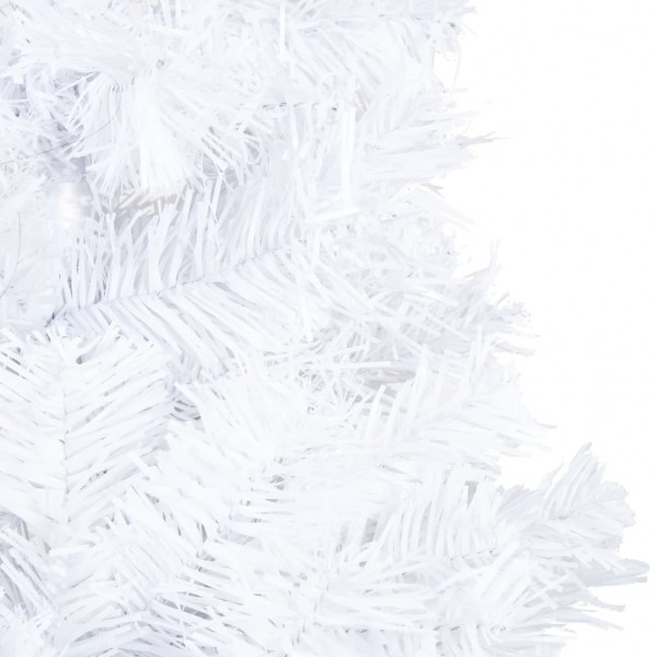 Árvore Natal artificial pré-iluminada c/ bolas 120cm PVC branco M 3