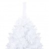 Árbol de Navidad preiluminado con luces y bolas blanco 150 cm 2