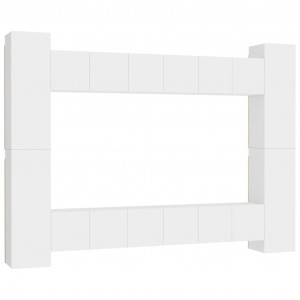 Juego de mueble para TV de 10 piezas aglomerado blanco H