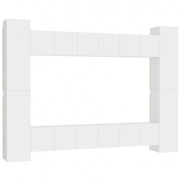 10 pcs conjunto de móveis de TV derivados de madeira branco M 2