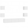 Juego de mueble para TV de 7 piezas aglomerado blanco 2