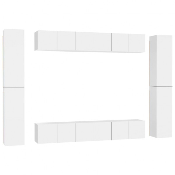 10 pcs conjunto de móveis de TV derivados de madeira branco M 2