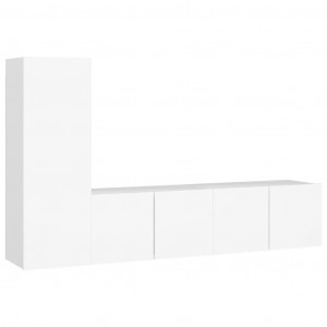 Juego de mueble para TV de 3 piezas aglomerado blanco H