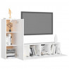 3 pcs conjunto de móveis de TV derivados de madeira branco 3