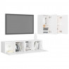 4 pcs conjunto de móveis de TV derivados de madeira branco 3