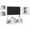 Juego de mueble para TV de 5 piezas aglomerado blanco 3